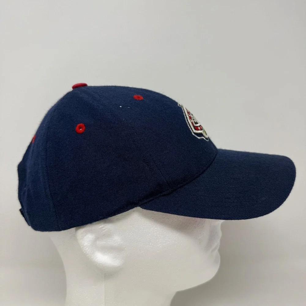 Vintage Nike Team Columbus Blue Jackets NHL Wool Hat Navy Blue Red Strapback